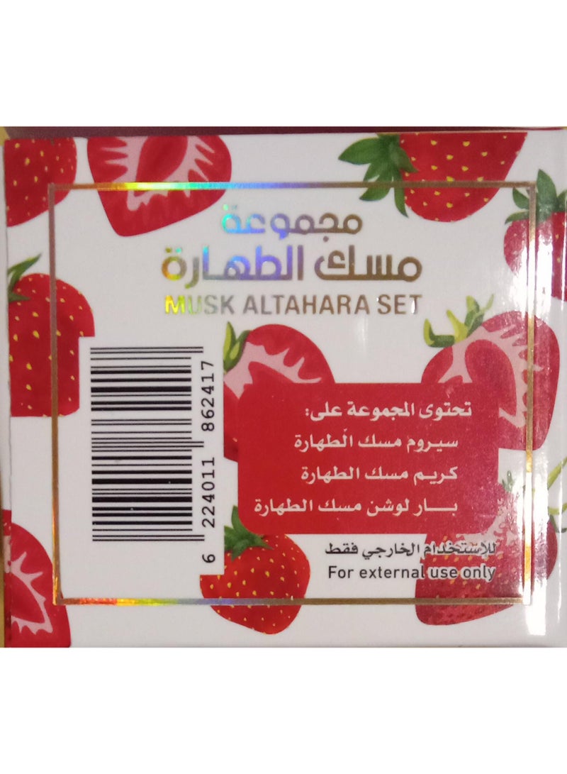 مجموعة مسك طهارة أركان العود من 3 قطع عناية شخصية كاملة انتعاش أصلي رائحة الفراولة - Image 2